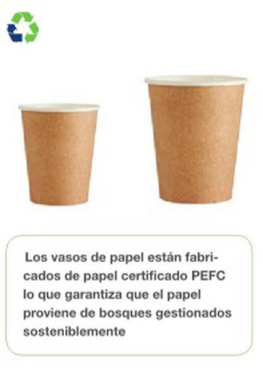 Vasos reciclables de papel Kraft 125ml 50ud