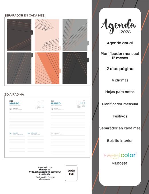 Agenda Anual 2026 2 Días Página Cooper