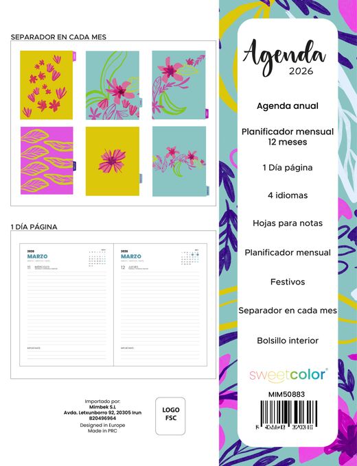 Agenda Anual 2026 Día Página Aloha