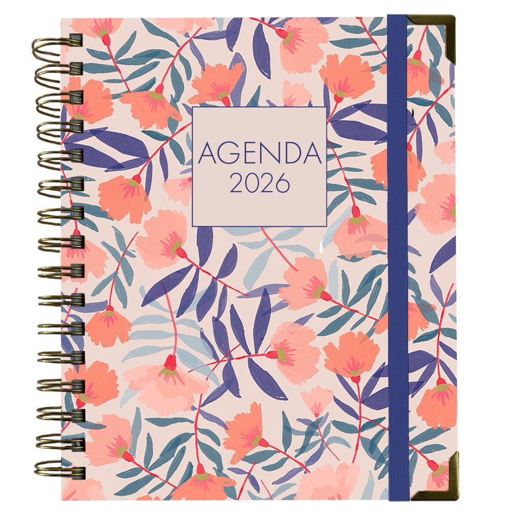 Agenda Anual 2026 Día Página Clavel