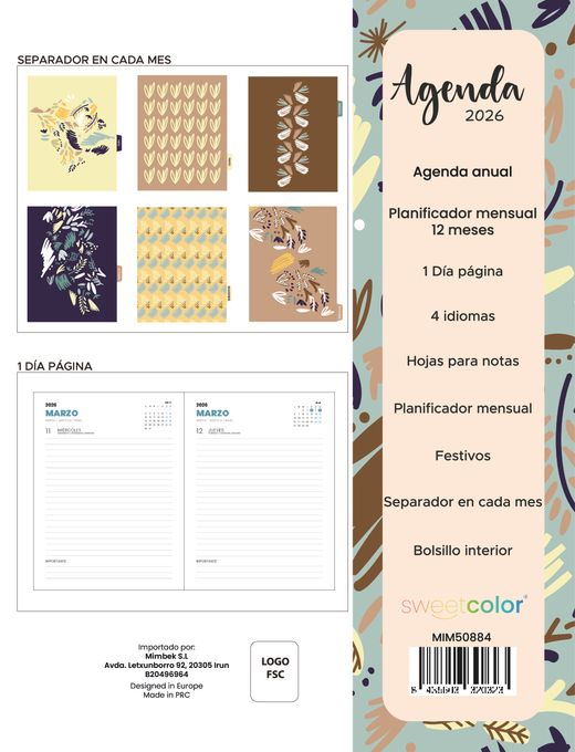 Agenda Anual 2026 Día Página Graffiti