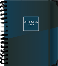 Agenda Anual 2027 2 Días Página Blue Dark
