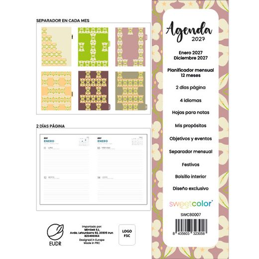 Agenda Anual 2027 2 Días Página Greeny