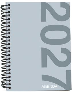 Agenda Anual 2027 A5 Tapa Polipropileno Día Página Azul