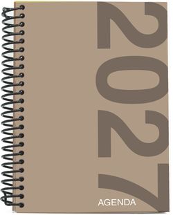 Agenda Anual 2027 A5 Tapa Polipropileno Día Página Marrón Tierra