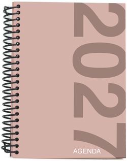 Agenda Anual 2027 A5 Tapa Polipropileno Día Página Rosa