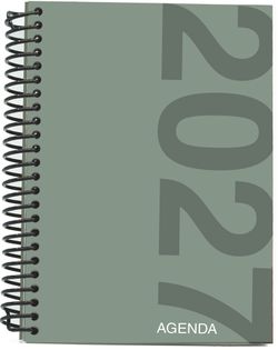 Agenda Anual 2027 A5 Tapa Polipropileno Día Página Verde Tierra