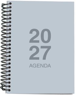 Agenda Anual 2027 A6 Tapa Polipropileno Día Página Azul