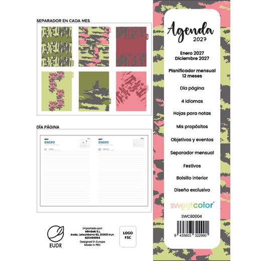 Agenda Anual 2027 Día Página Splash