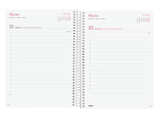Agenda Design Col.E10-155X212Mm 1 día página 2026 Ahora