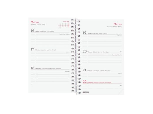 Agenda Design Col.E3-79X127Mm Semana Vista Horizontal 2026 Ahora