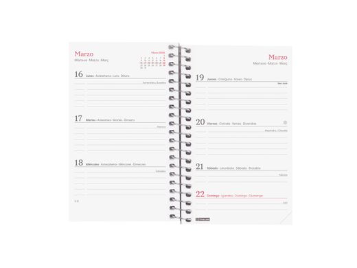 Agenda Design Col.E3-79X127Mm Semana Vista Horizontal 2026 Imposible