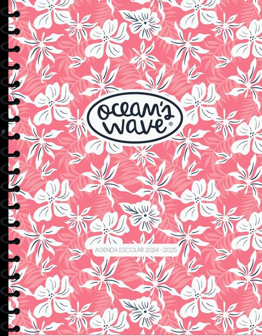 Diário escolar 24-25 Ocean's Wave A6 Capa de papelão Página do dia Bora Bora Coral