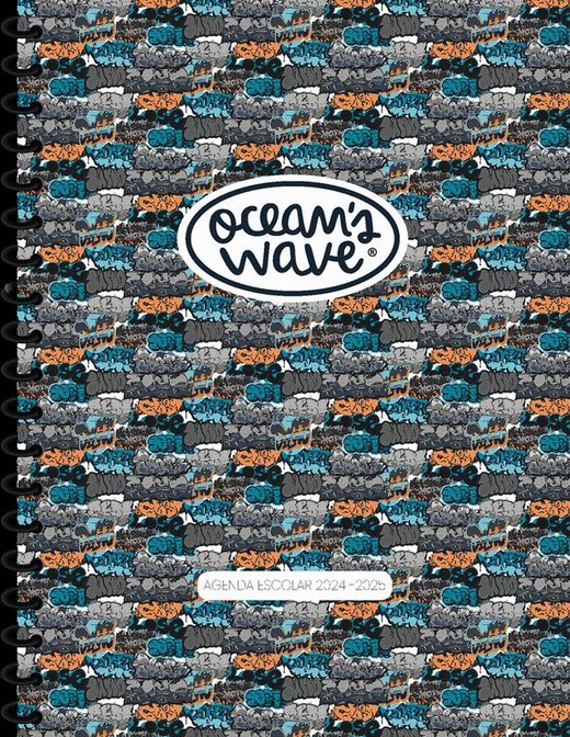 Agenda escolar 24-25 Ocean's Wave A6 Capa de papelão Day Page Revolution
