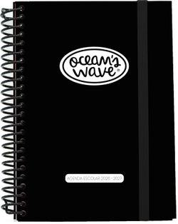 Agenda escolar 26-27 A5 Tapa Cartón 2 Días Página Negra by Ocean´s Wave