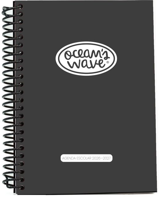 Agenda escolar 26-27 A5 Tapa Polipropileno Día Página Negra by Ocean´s Wave