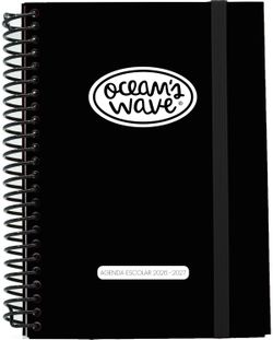 Agenda escolar  26-27 A6 Tapa Cartón Día Página Negra by Ocean´s Wave