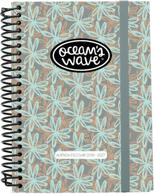 Agenda escolar 26-27 A6 Tapa Cartón Día Página Onda by Ocean´s Wave
