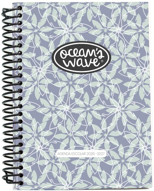 Agenda escolar 26-27 A6 Tapa Polipropileno Día Página Flora by Ocean´s Wave