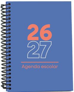 Agenda escolar 26-27. Tamaño A5, Tapa de plástico (pp). Semana Vista Azul Oscuro