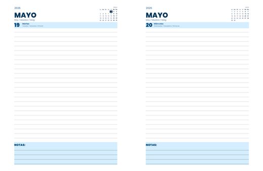 Agenda scolaire Ocean's Wave 25-26 A6, couverture cartonnée, page du jour, motif tribal