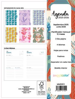 Agenda escolar Sweetcolor 25-26 2 Días Página Botánica