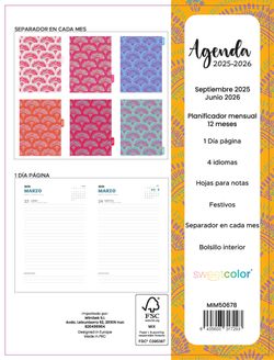Agenda escolar Sweetcolor 25-26 Día Página Abanico