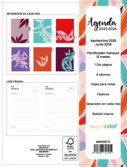 Agenda escolar Sweetcolor 25-26 Día Página Hojas