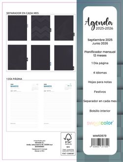 Agenda escolar Sweetcolor 25-26 Día Página Rubbik
