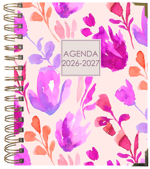 Agenda escolar Sweetcolor 26-27. Día Página. Flores Acuarela