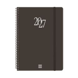 Agenda espiral MY 2027 Semana Vista Horizontal E10 155x212mm Negro