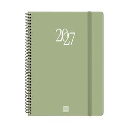 Agenda espiral MY  2027  Semana Vista Horizontal E10 155x212mm Verde