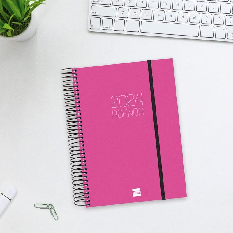 Agenda Espiral Opaque 2024 E10-155x212 1 Día Página Rosa — Cartabon