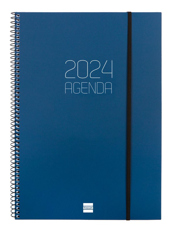 Agenda Opaque espiral Semana Vista vertical 2024 A4 azul