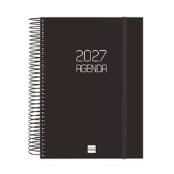Agenda espiral opaque 2027 1 Dia Página 155x212mm E10 Negra