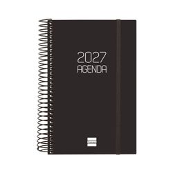 Agenda espiral opaque 2027 1 Dia Página117x181mm E5 Negro