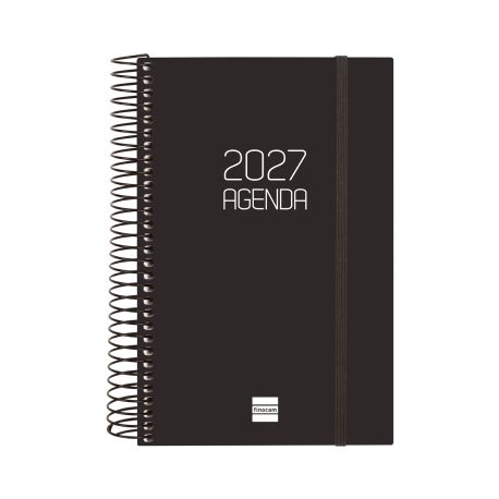 Agenda espiral opaque 2027 1 Dia Página117x181mm E5 Negro