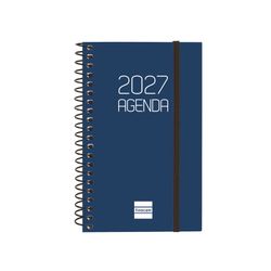Agenda espiral opaque 2027 Semana Vista Horizontal 117x181mm E5 Azul