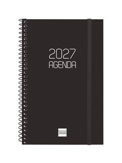 Agenda espiral opaque 2027 Semana Vista Horizontal 117x181mm E5 Negro