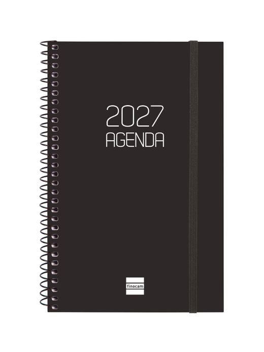 Agenda espiral opaque 2027 Semana Vista Horizontal 117x181mm E5 Negro