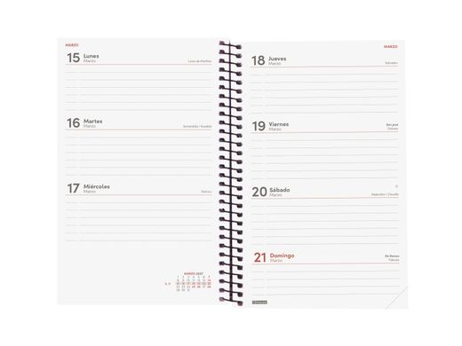 Agenda espiral opaque 2027 Semana Vista Horizontal 117x181mm E5 Negro