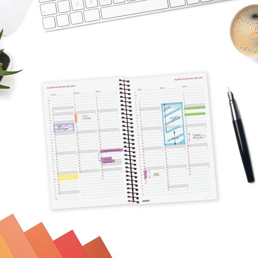 Agenda espiral opaque 2027 Semana Vista Horizontal 117x181mm E5 Negro
