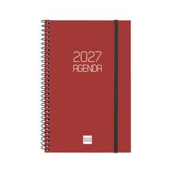 Agenda espiral opaque 2027 Semana Vista Horizontal 117x181mm E5 Rojo