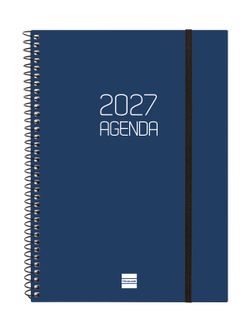 Agenda espiral opaque 2027 Semana Vista Horizontal 156X212mm E10 Azul