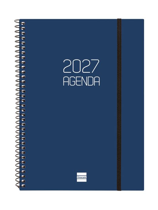Agenda espiral opaque 2027 Semana Vista Horizontal 156X212mm E10 Azul