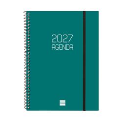 Agenda espiral opaque 2027 Semana Vista Horizontal 156X212mm E10 Verde mar