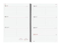 Agenda espiral opaque 2027 Semana Vista Horizontal 210x297 mm E40 Negro