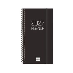 Agenda espiral opaque 2027 Semana Vista Horizontal 94x171mm E9 Negra