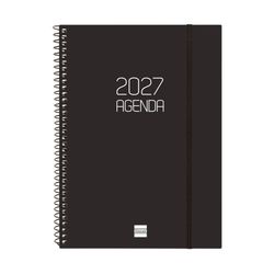 Agenda espiral opaque 2027 Semana Vista Vertical 155x212mm E10 Negra