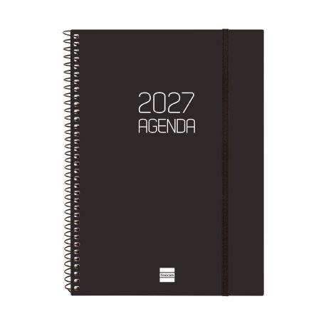Agenda espiral opaque 2027 Semana Vista Vertical 155x212mm E10 Negra